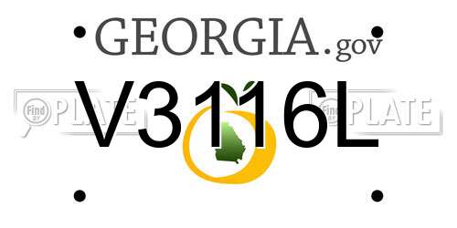 V3116L Georgia License Plate