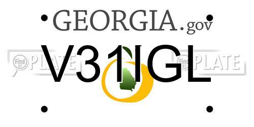 V31IGL Georgia License Plate