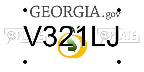 V321LJ Georgia License Plate