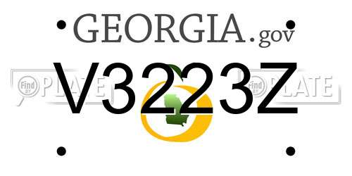 V3223Z Georgia License Plate