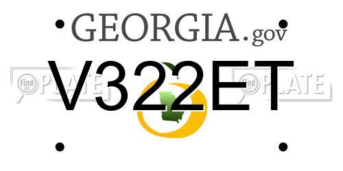 V322ET Georgia License Plate