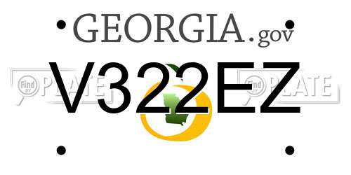 V322EZ Georgia License Plate