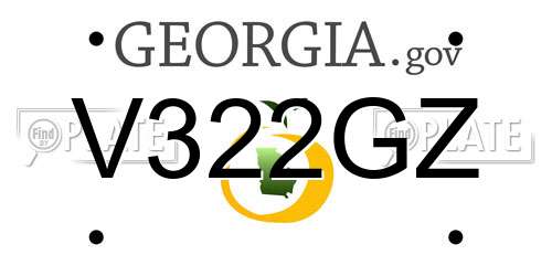 V322GZ Georgia License Plate