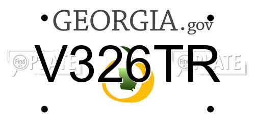 V326TR Georgia License Plate