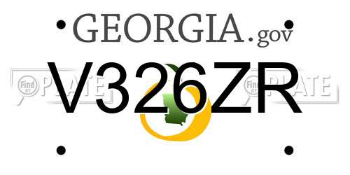 V326ZR Georgia License Plate