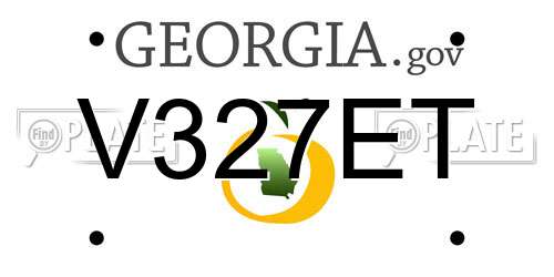 V327ET Georgia License Plate