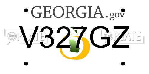 V327GZ Georgia License Plate