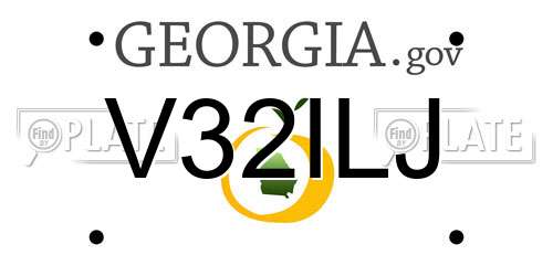 V32ILJ Georgia License Plate