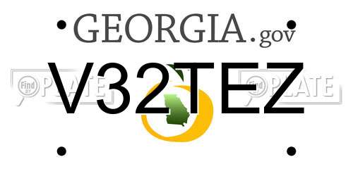 V32TEZ Georgia License Plate