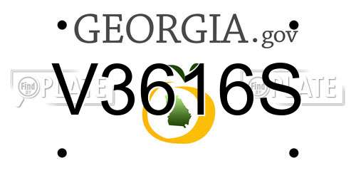 V3616S Georgia License Plate