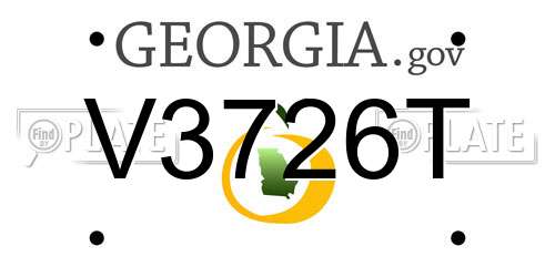 V3726T Georgia License Plate