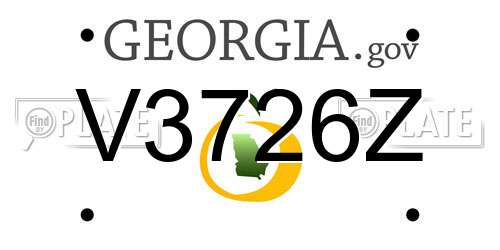 V3726Z Georgia License Plate
