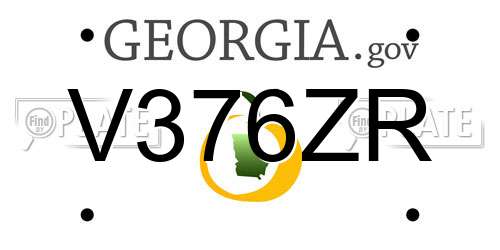 V376ZR Georgia License Plate