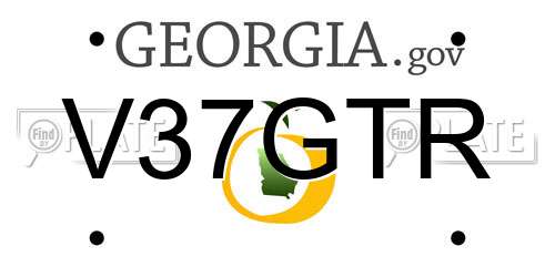 V37GTR Georgia License Plate