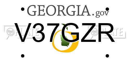 V37GZR Georgia License Plate