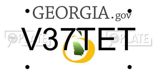 V37TET Georgia License Plate