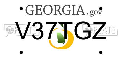 V37TGZ Georgia License Plate