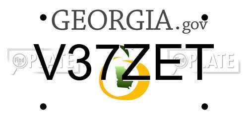 V37ZET Georgia License Plate