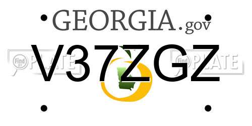 V37ZGZ Georgia License Plate