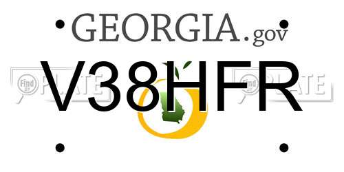 V38HFR Georgia License Plate