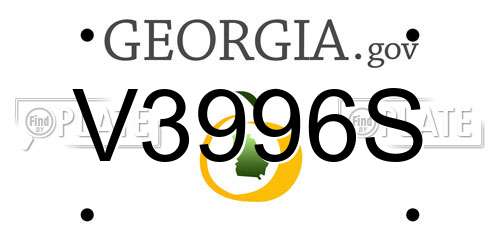 V3996S Georgia License Plate