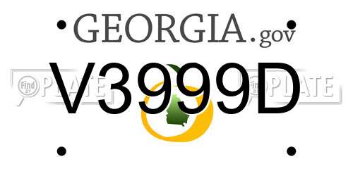 V3999D Georgia License Plate
