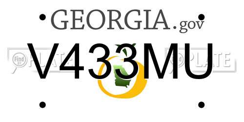 V433MU Georgia License Plate