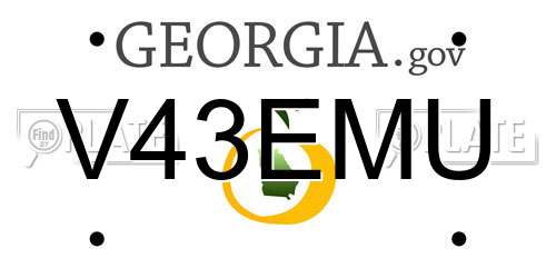 V43EMU Georgia License Plate