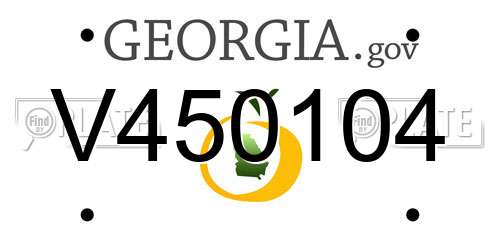 V450104 Georgia License Plate