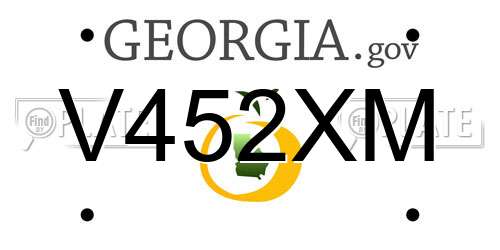 V452XM Georgia License Plate
