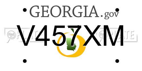 V457XM Georgia License Plate