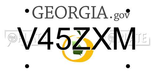 V45ZXM Georgia License Plate