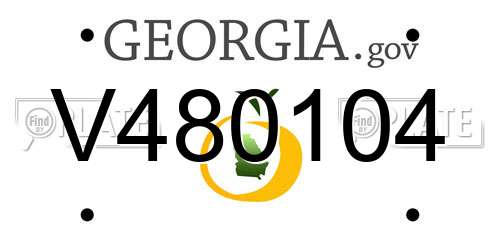 V480104 Georgia License Plate