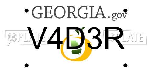 V4D3R Georgia License Plate