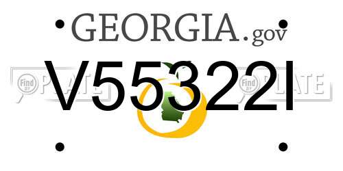 V55322I Georgia License Plate