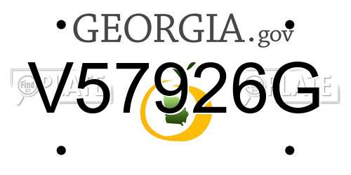V57926G Georgia License Plate