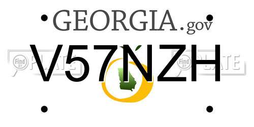 V57NZH Georgia License Plate