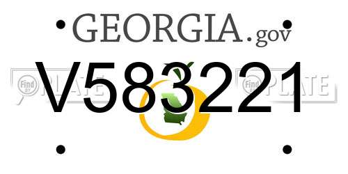 V583221 Georgia License Plate