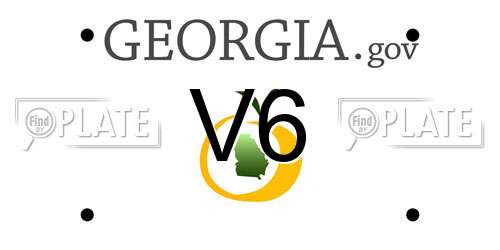 V6 Georgia License Plate