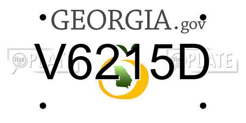 V6215D Georgia License Plate