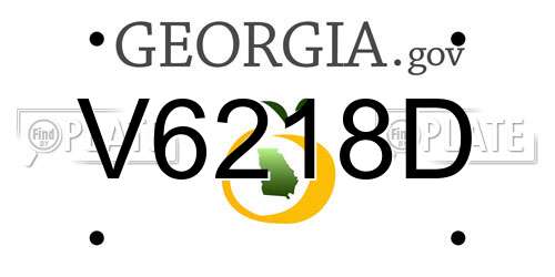V6218D Georgia License Plate