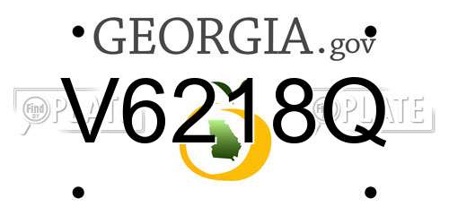 V6218Q Georgia License Plate