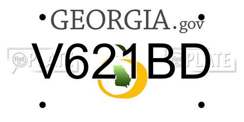 V621BD Georgia License Plate