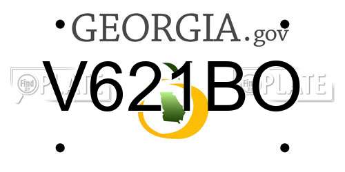 V621BO Georgia License Plate