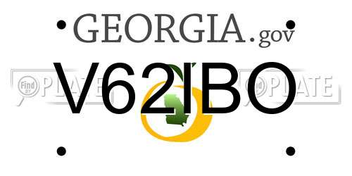 V62IBO Georgia License Plate
