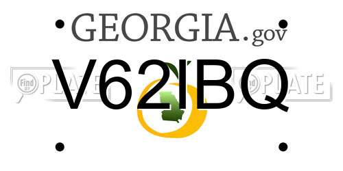 V62IBQ Georgia License Plate