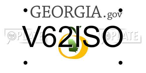 V62ISO Georgia License Plate