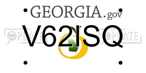 V62ISQ Georgia License Plate