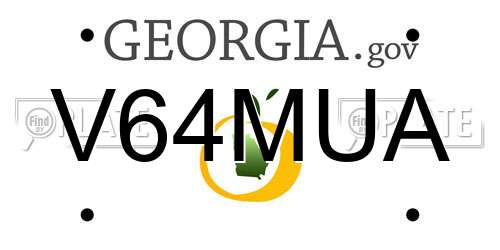 V64MUA Georgia License Plate