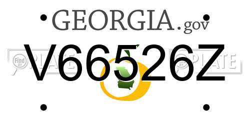 V66526Z Georgia License Plate